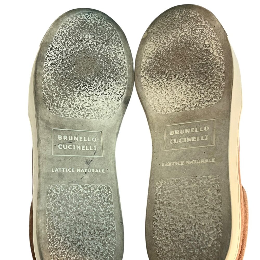 BROWN SUEDE BRUNELLO CUCINELLI DESIGNER SNEAKERS MENS SIZE 42 - Picture 3 of 5